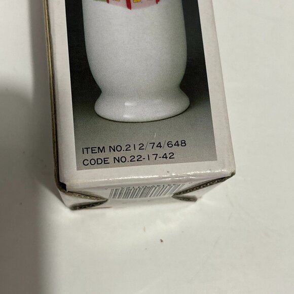 Vtg NWT Porcelain Christmas Bud Vase Basket Set Miniature Santa Sled 2 Piece Box - Picture 9 of 16